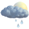 Cielos nubosos con lluvia débil