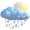 Intervalos nubosos con lluvia moderada