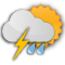Lluvia débil con cielo parcialmente nuboso