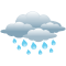 Cielos cubiertos con lluvia moderada