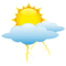 Dry thunderstorm with cloudy sky