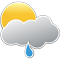 Intervalos nubosos con lluvia débil