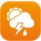 Lluvia débil con cielo parcialmente nuboso