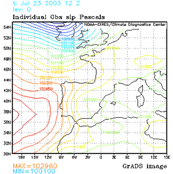 FIG.9 Presión al nivel del mar. FIG.9 Presión al nivel del mar.