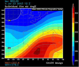 FIG.11 Temperatura a 850 hPa FIG.11 Temperatura a 850 hPa