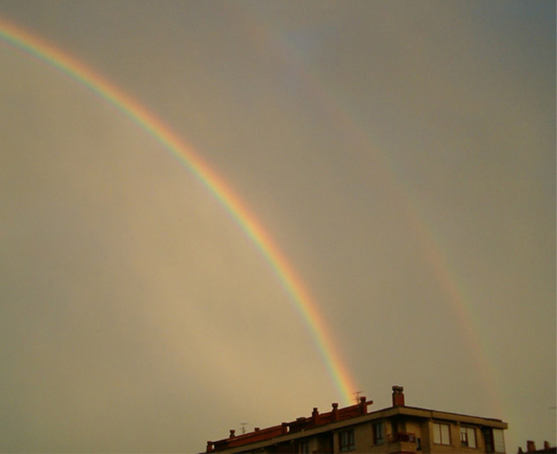 Arco iris principal y secundario, Zarautz, Guip�zcoa.