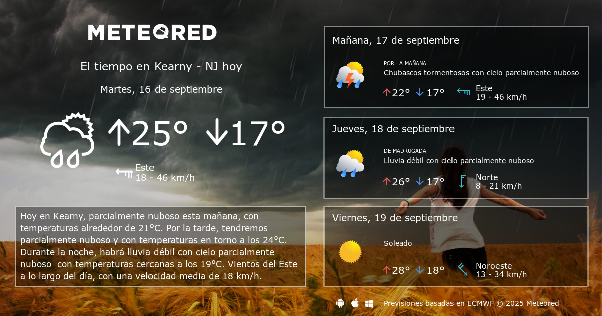 el tiempo para mañana en new jersey