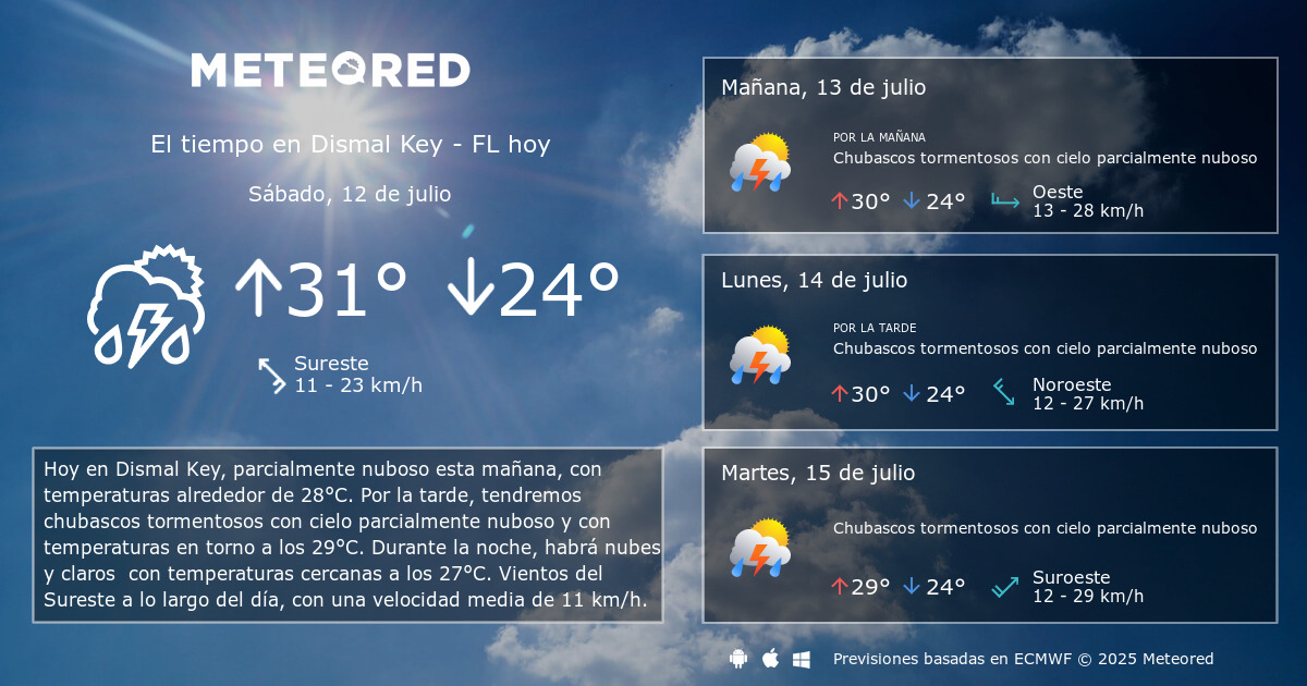 El tiempo en Dismal Key - FL por horas - Meteored