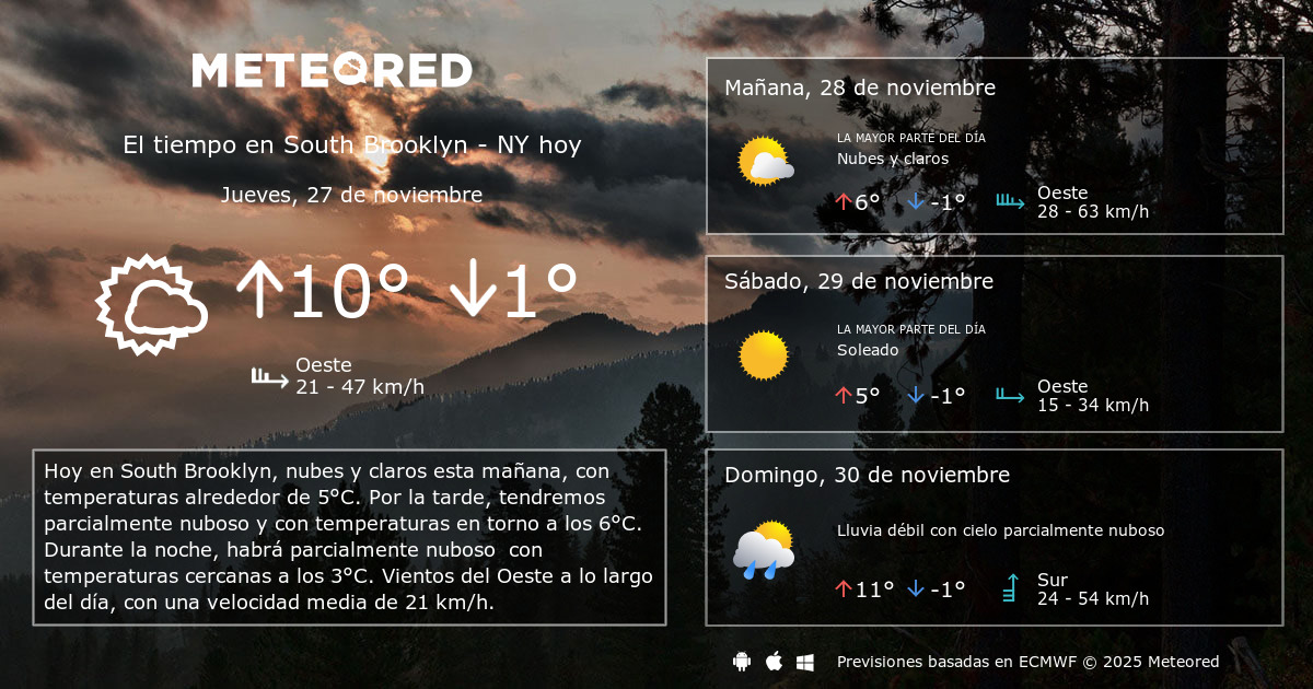 el tiempo para mañana en brooklyn