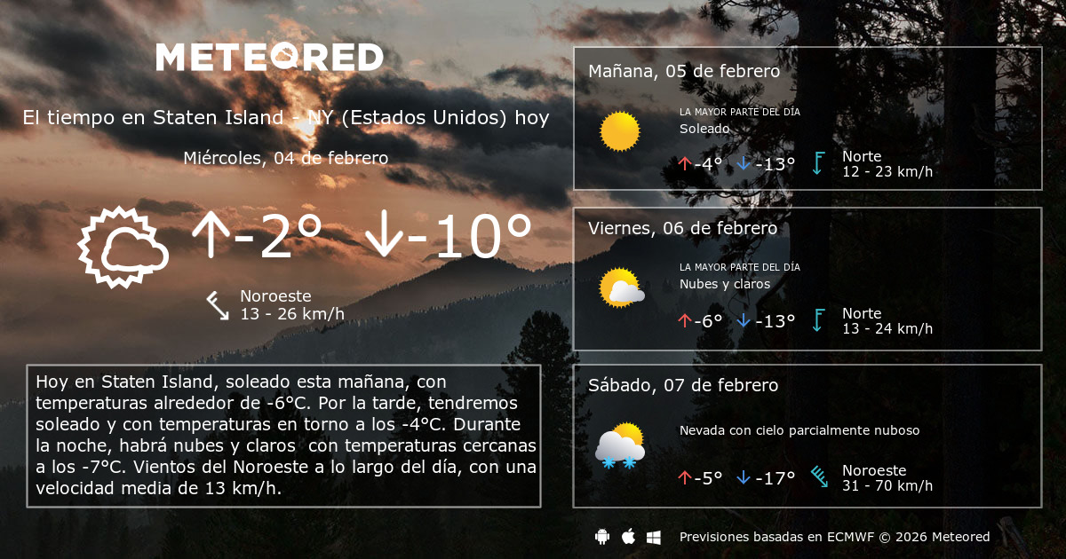 el tiempo en staten island