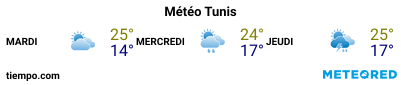 Météo au port de Tunis pour les 3 prochains jours