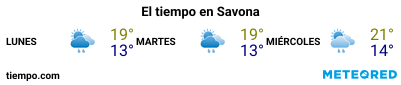 Previsión del tiempo en el puerto de Savona para los próximos 3 días