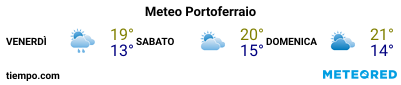 Previsioni del tempo nel porto di Elba (Portoferraio) per i prossimi 3 giorni