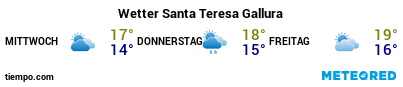 Wettervorhersage im Hafen von Santa Teresa Gallura für die nächsten 3 Tage