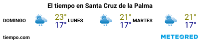 Previsión del tiempo en el puerto de La Palma (S.C. de la Palma) para los próximos 3 días