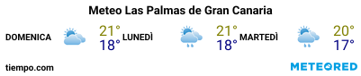Previsioni del tempo nel porto di Gran Canaria (Las Palmas G.C.) per i prossimi 3 giorni