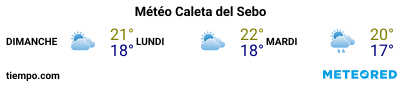 Météo au port de La Graciosa (Caleta de Sebo) pour les 3 prochains jours