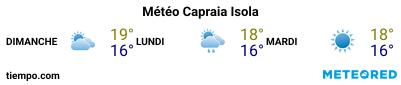 Météo au port de Île de Capraia pour les 3 prochains jours