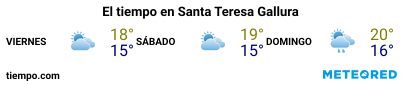 Previsión del tiempo en el puerto de Santa Teresa Gallura para los próximos 3 días