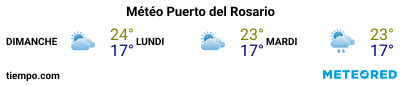 Météo au port de Fuerteventura (Puerto del Rosario) pour les 3 prochains jours