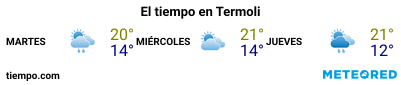 Previsió del temps en el port de Termoli per als pròxims 3 dies