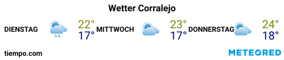 Wettervorhersage im Hafen von Fuerteventura (Corralejo) für die nächsten 3 Tage