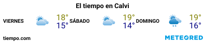 Previsión del tiempo en el puerto de Calvi para los próximos 3 días